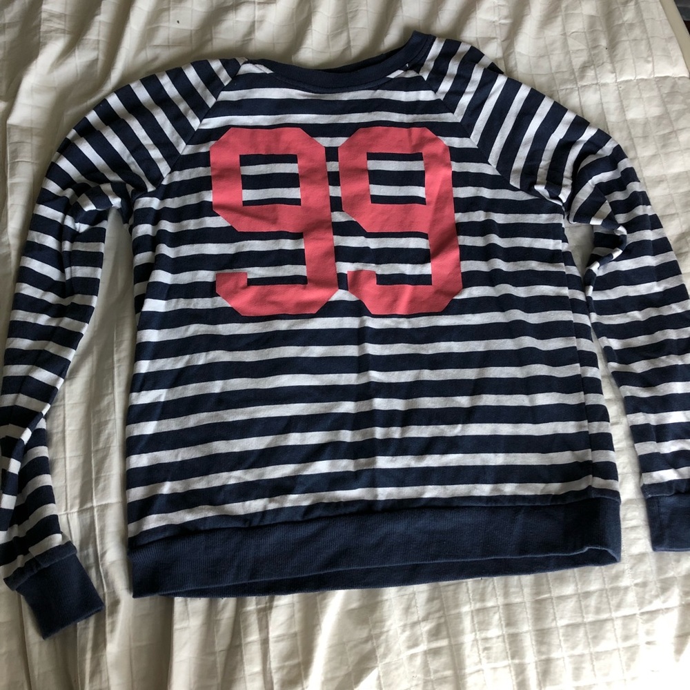 Navy, white and pink 99 comfy sweatshirt